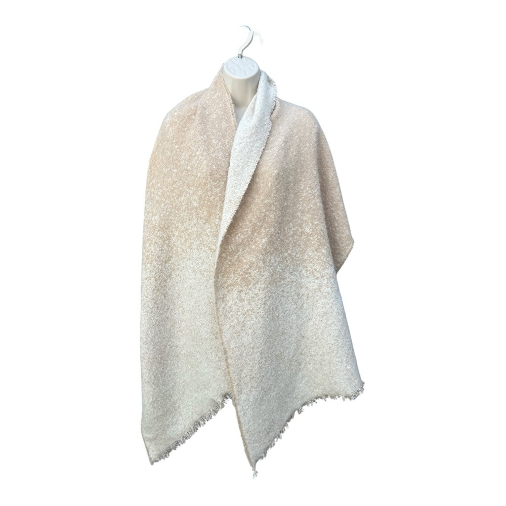 American Eagle One Size Cream White Two Tone Soft‎ Cozy Blanket Scarf Fall Warm